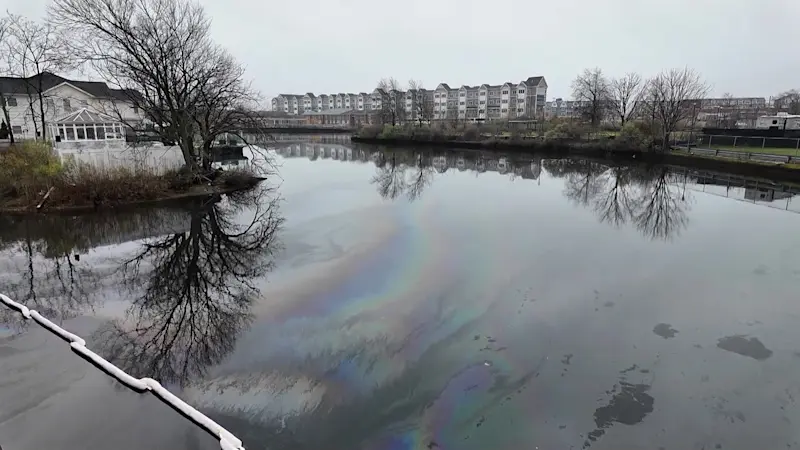 Story image: Residents outraged after transmission line springs underwater leak in East Rockaway