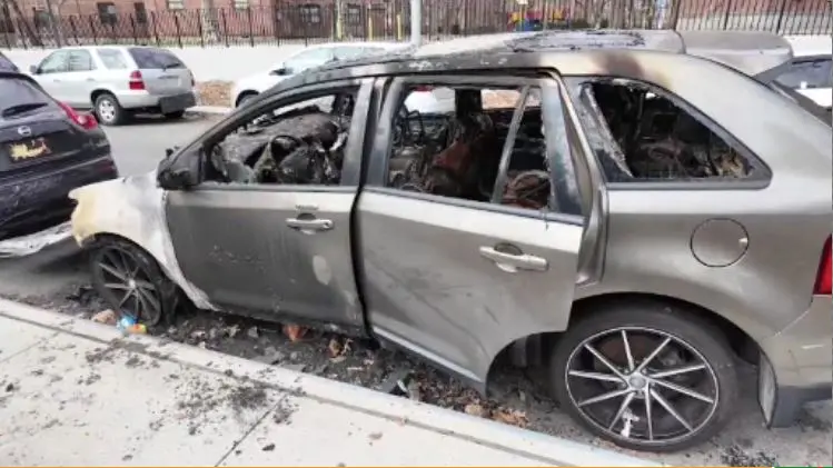 Story image: Investigation underway after car torched in fire on Pelham Parkway North 