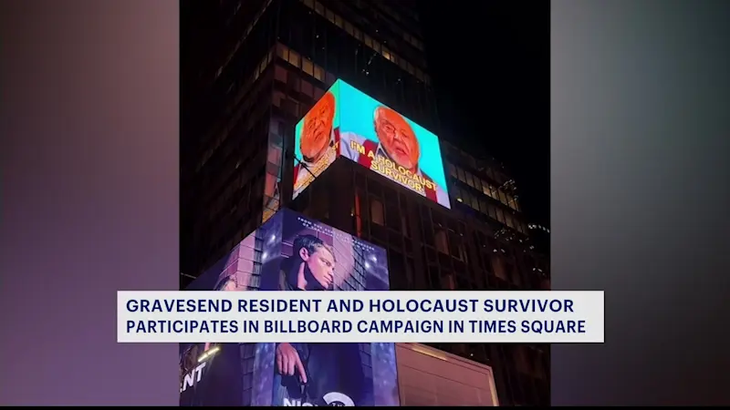 Story image: Brooklyn Holocaust survivors honored with Times Square billboard