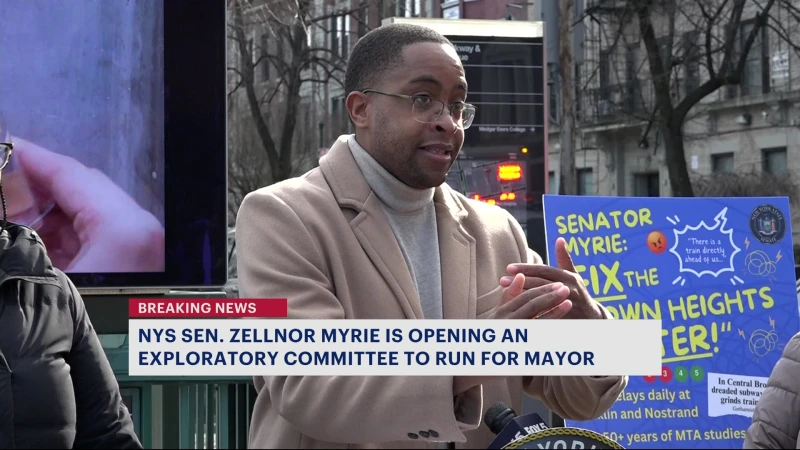 Story image: State Sen. Zellnor Myrie opening an exploratory committee to consider running for mayor