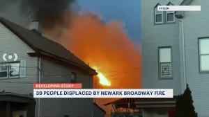 Fire officials: 39 people, including 8 children, displaced in Newark Broadway Street fire