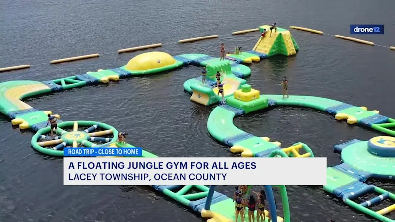 Story image: Floating water park in Lacey Township offers summer fun for all ages