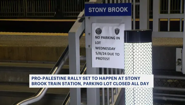 Pro-Palestinian rally set for today at Stony Brook train station; parking lot closed 