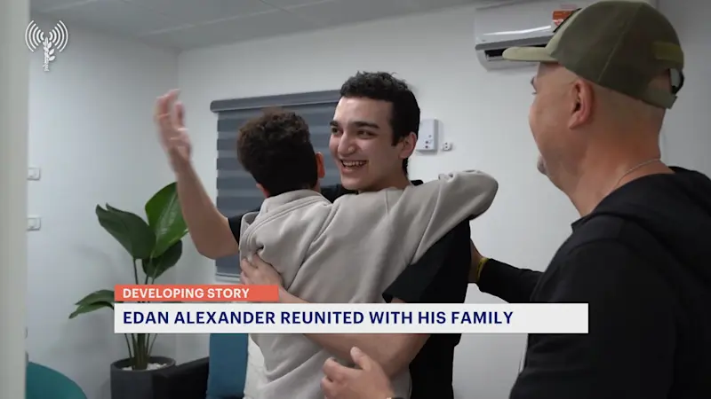 Story image: New Jersey native reunited with family after being held hostage in Gaza for 19 months