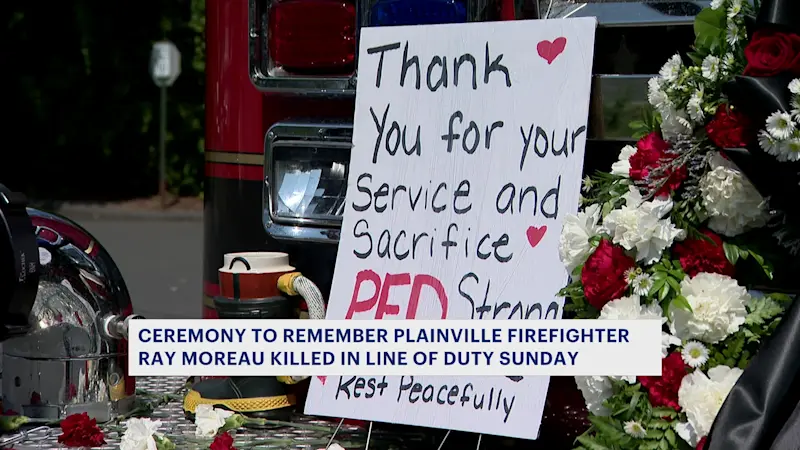 Story image: Plainville firefighter Ray Moreau honored after line-of-duty death