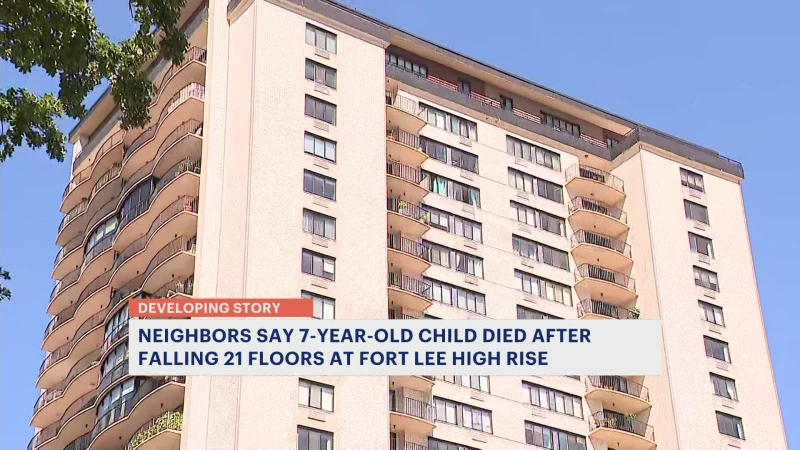 Story image: 7-year-old boy dies after falling 21 floors at Fort Lee high-rise apartment building