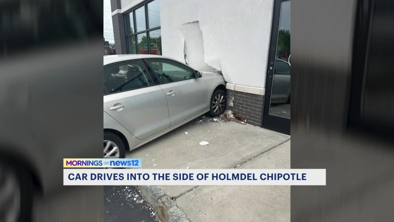 Story image: Car crashes into the side of Chipotle in Holmdel