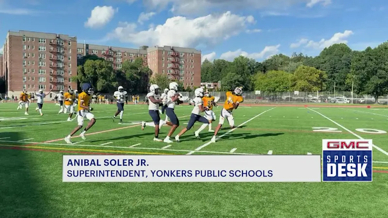 Story image: Yonkers Guardians take the field as one team after district merger