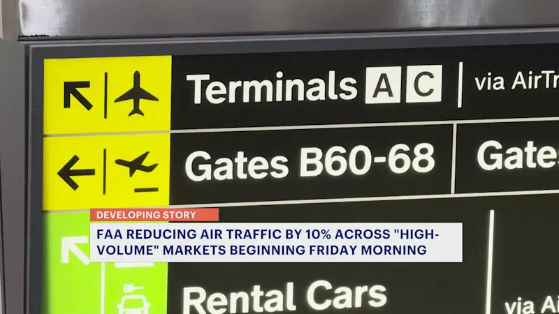 Story image: FAA to reduce air traffic by 10% across 40 'high-volume' markets. Will Newark Liberty be impacted?