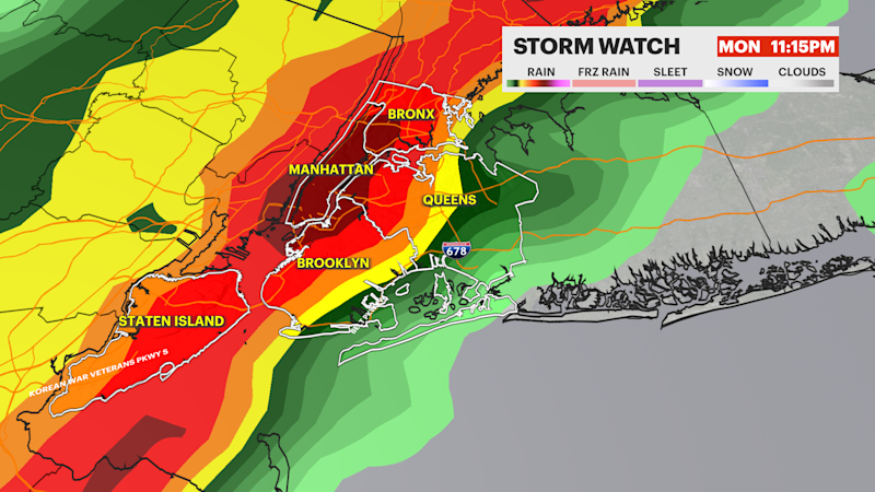 Story image: STORM WATCH: Rain and thunderstorm chances increase across The Bronx Monday
