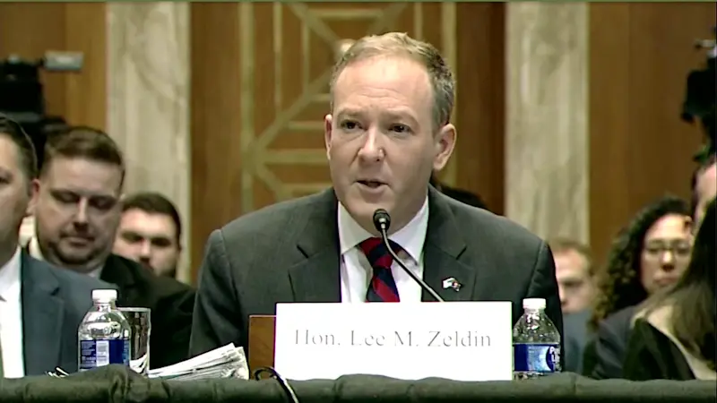 Story image: Zeldin faces questions on climate change and pollution at Senate confirmation hearing