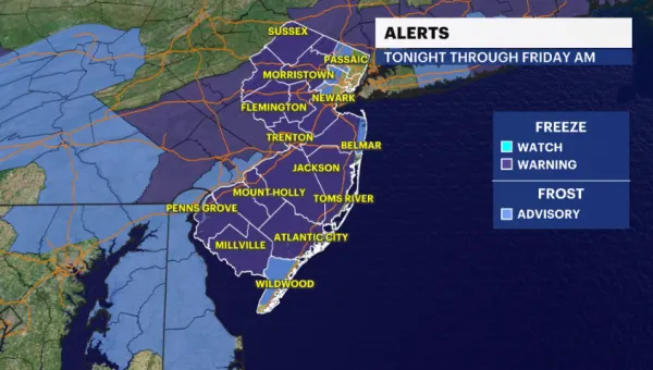 Freeze watch in effect for parts of the state overnight; Sunny Friday ahead