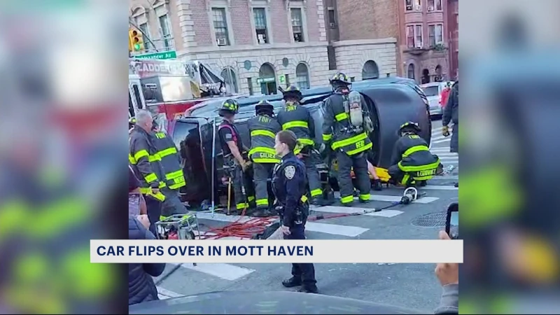 Story image: NYPD: 2 injured in Mott Haven car crash 