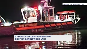 Fire officials: 9 rescued from sinking boat on Candlewood Lake 