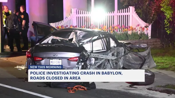Police, emergency crews respond to car crash in Babylon