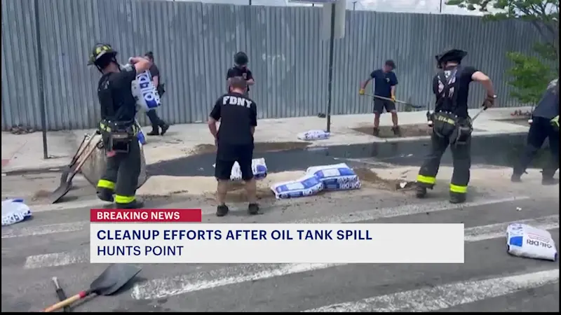 Story image: FDNY responds to oil spill in Hunts Point