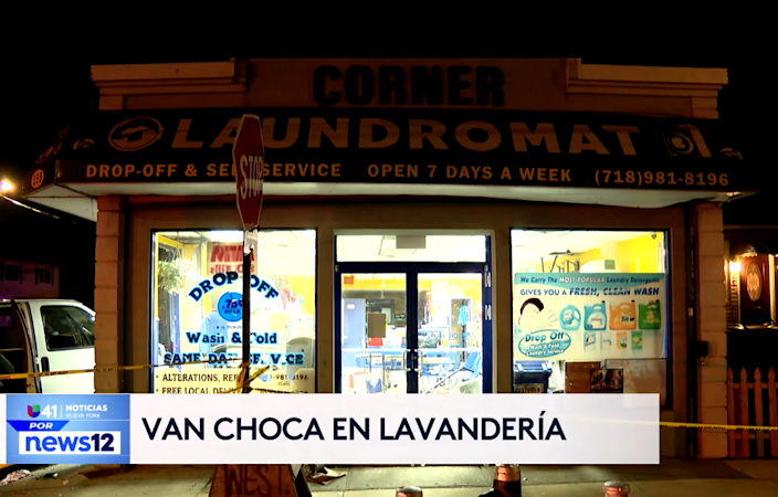 Story image: Univision 41 News Brief: Van choca contra lavandería y deja a varias personas heridas