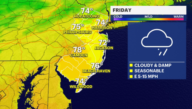 WEATHER TO WATCH Cloudy, drizzly Friday; heavier rain Saturday morning