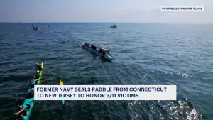 Former Navy SEALs paddle from Connecticut to Jersey City in remembrance of 9/11 victims