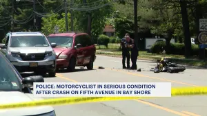 Suffolk police: Motorcyclist seriously hurt in Bay Shore crash