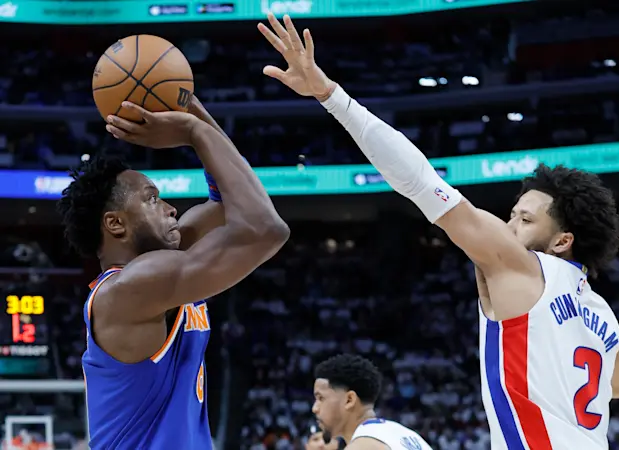 Story image: Brunson scores 40, Knicks top Pistons 116-113 in Game 6, advance to 2nd-round series with Celtics