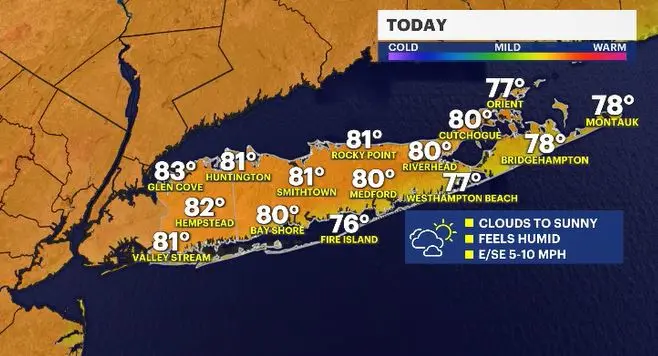 Story image: Classic summer weekend with a chance of rain on Long Island