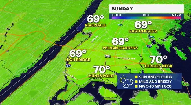 Story image: More sun, warmer temps heading into Memorial Day across The Bronx