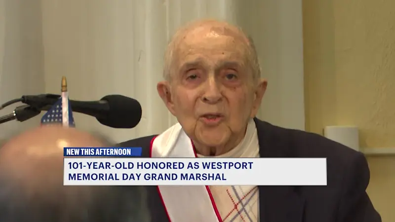 Story image: 101-year-old Westport Memorial Day parade grand marshal honored despite cancellation