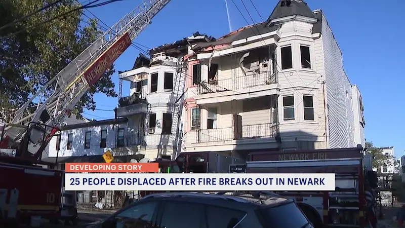 Story image: Fire at Newark home leaves 25 people displaced; 3 injured