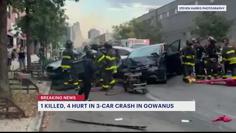 Story image: New Jersey man dead, several hurt after fiery crash in Gowanus