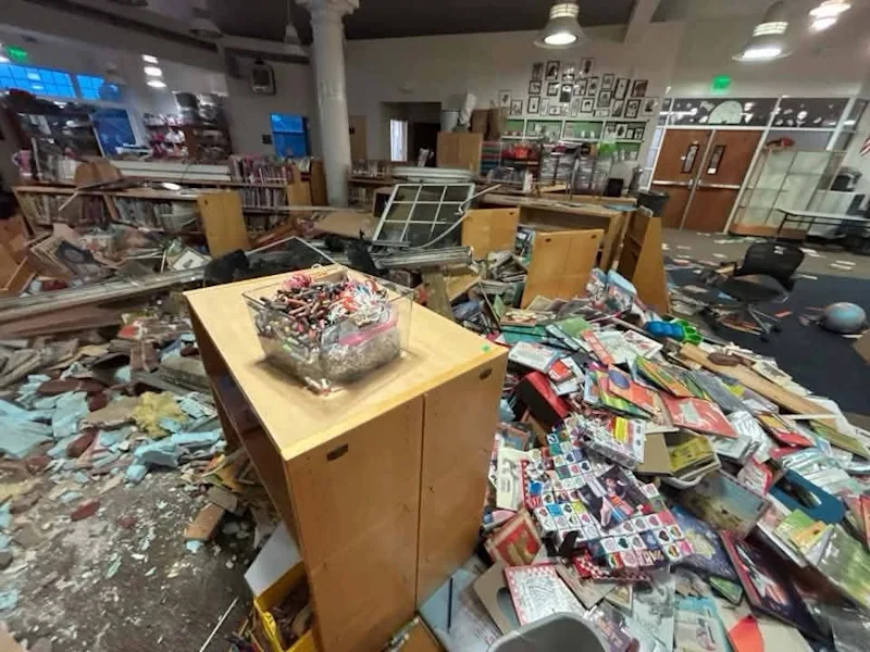 LINorthSideSchoolCarIntoBuildingDamages001.jpg