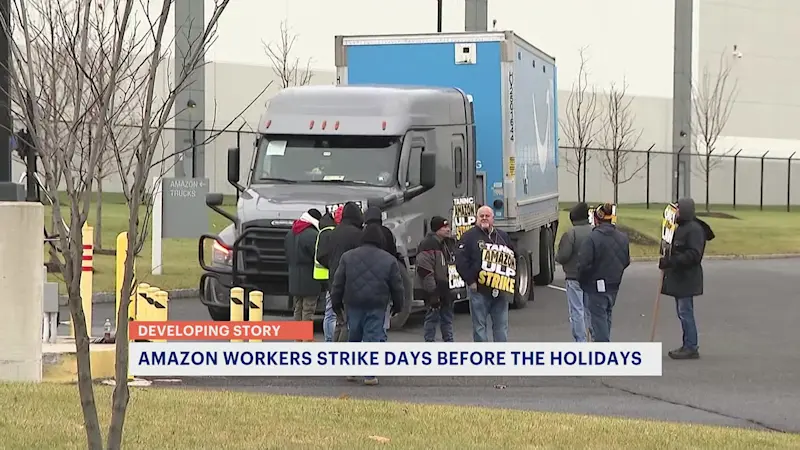 Story image: Amazon workers in New Jersey join nationwide strike amid holiday rush