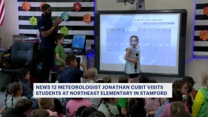 Jonathan Cubit visits students in Stamford 