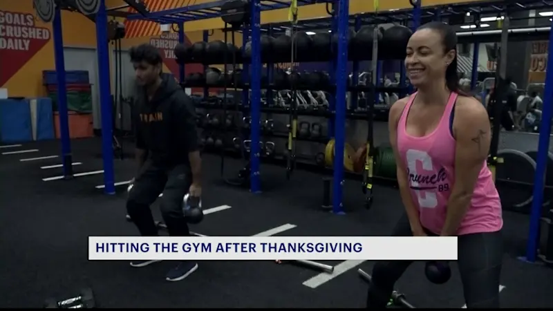 Story image: People take to the gym to work off Thanksgiving food