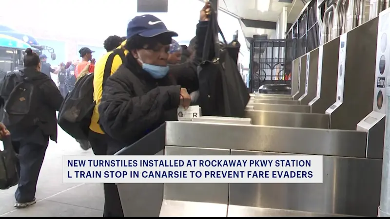 Story image: New turnstiles now in use at Canarsie L train station to stop fare skipping