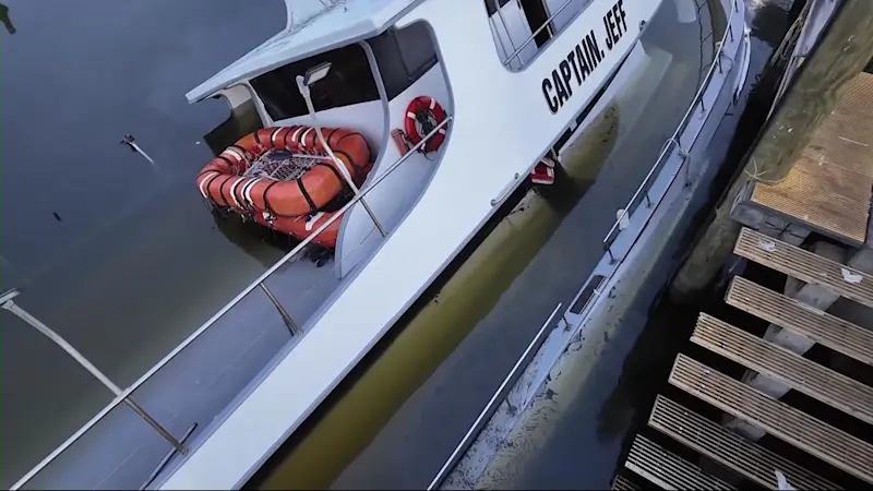 Story image: Nearly a dozen rescued from sinking boat in Sheepshead Bay; Coast Guard investigating fuel leak 