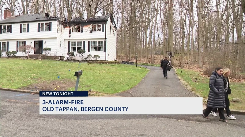 Story image: Officials: Firefighter injured, family displaced in 3-alarm fire in Old Tappan
