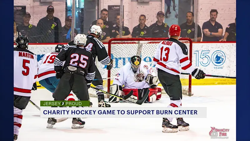 Story image: Jersey Proud: Firefighters play charity hockey game to benefit Cooperman Barnabas Hospital