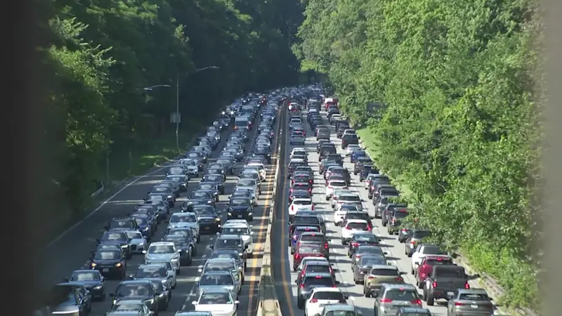 Story image: Thruway Authority: I-87 reopens after crane hanging over Major Deegan Expressway deemed safe  