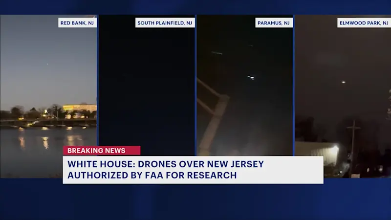 Story image: White House says drone activity over New Jersey was greenlit by FAA for research