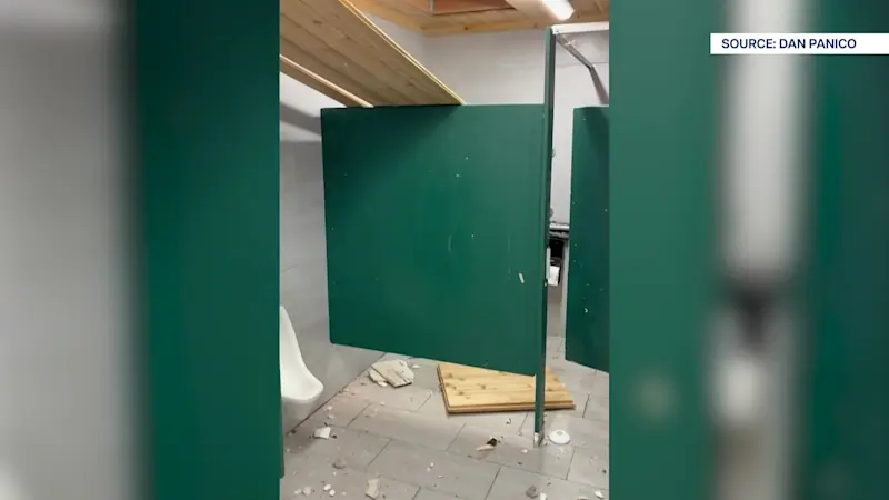 Story image: Restroom damaged at Kalers Pond Park