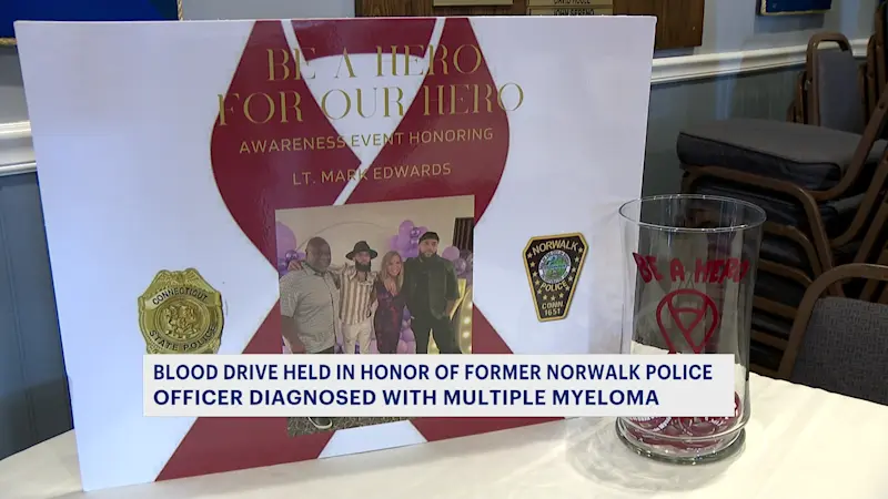 Story image: Blood drive held in honor of former Norwalk officer battling blood cancer  