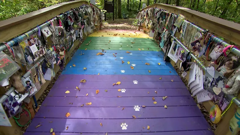 Story image: 'Very special.' Over the Rainbow Bridge in Torrington memorializes beloved pets