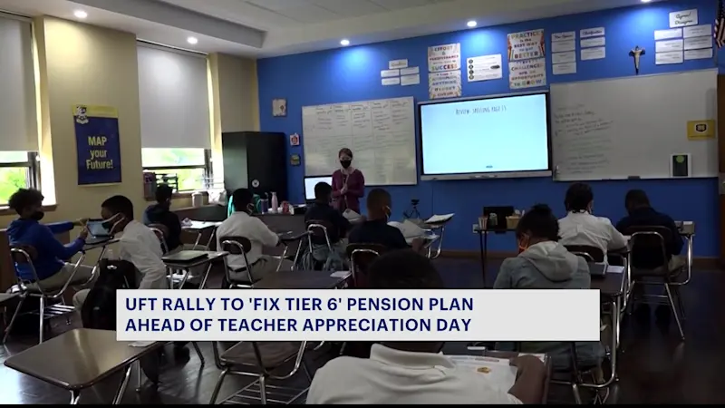 Story image: UFT rally to 'Fix Tier 6' pension plan, ahead of Teacher Appreciation Day