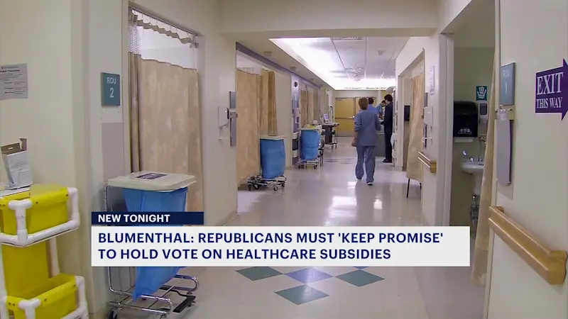 Story image: Sen. Blumenthal: Republicans must hold vote on health care subsidies