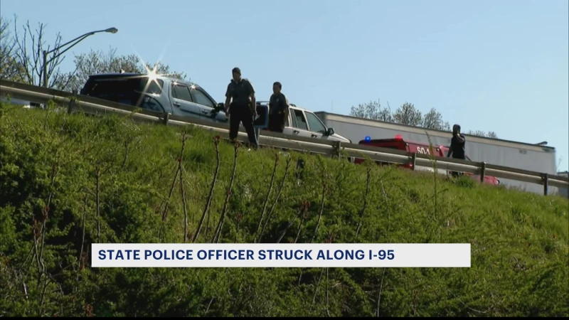 Story image: Connecticut State Police: Trooper struck by car on I-95, sustains minor injuries 