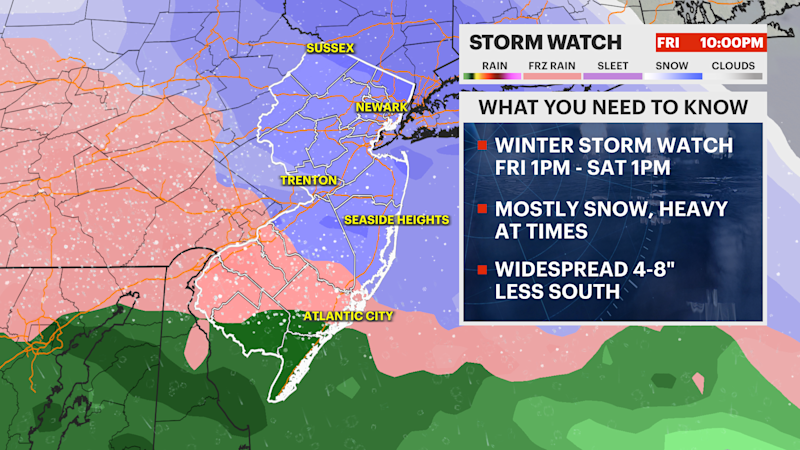 Story image: Heavy snow to disrupt local travel starting Friday evening in New Jersey