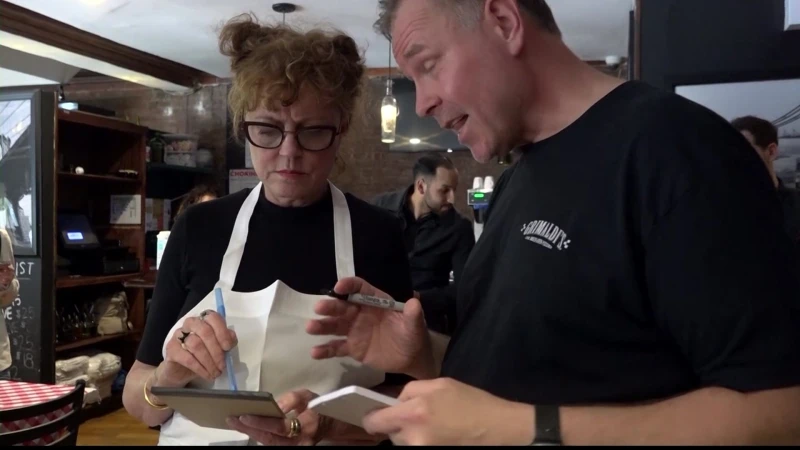 Story image: Susan Sarandon, public advocate work in Dumbo restaurant to shine light on ‘One Fair Wage’ mission 