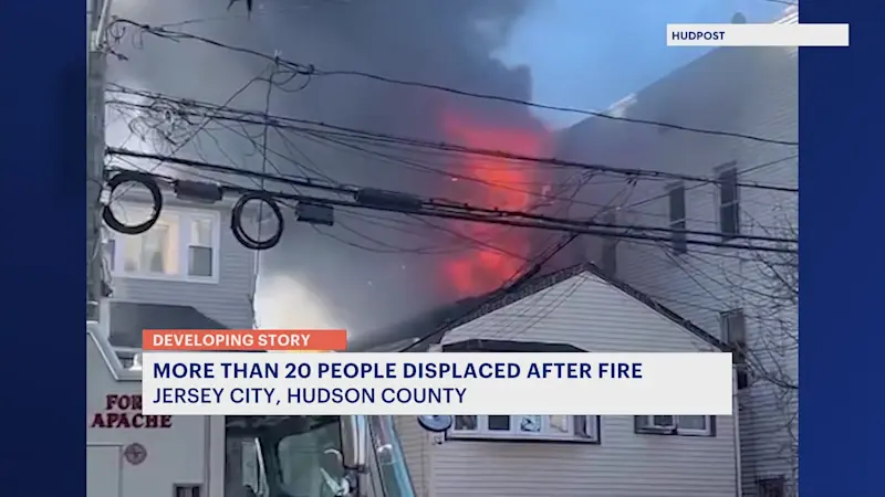 Story image: 4-alarm Jersey City fire displaces 6 families