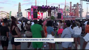Rapper Cardi B takes the stage at Coney Island Art Walls